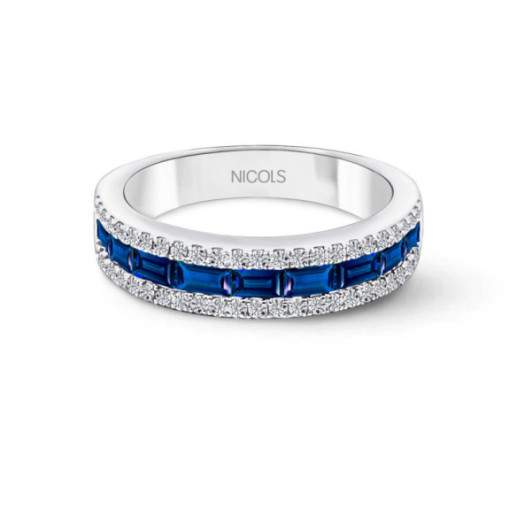 Anillo Zafiros Alianza Baguette Amelia - Bagues en saphir