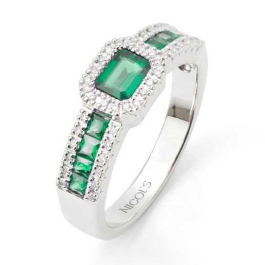 Anillo Esmeraldas y Diamantes Diamond Color - Anillos de Esmeralda