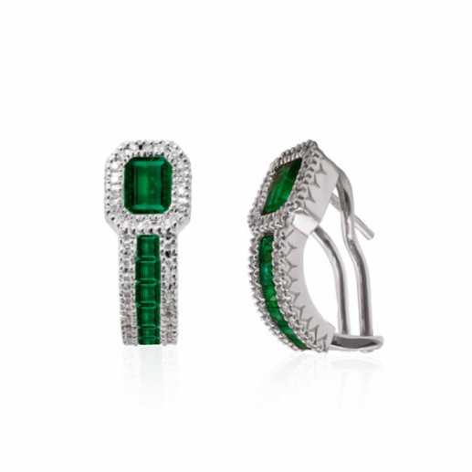 Pendientes Aro Esmeralda Diamond Color - Pendientes de Esmeraldas