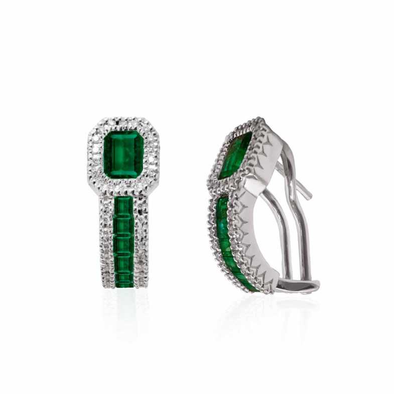 Orecchini Smeraldo Orecchini Diamante Colore - Orecchini smeraldi