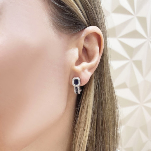 Pendientes Aro Zafiro Diamond Color - Pendientes de Zafiro 2