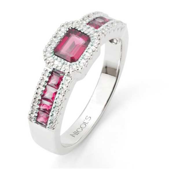 Anillo Rubíes y Diamantes Diamond Color - Anillos de Rubí