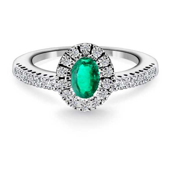 Emerald Ring ORLA OVAL COLOR DIAMOND - Emerald rings
