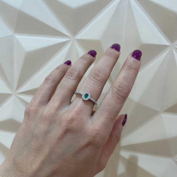 Emerald Ring ORLA OVAL COLOR DIAMOND - Emerald rings