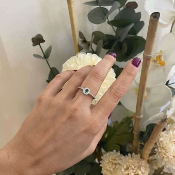 Emerald Ring ORLA OVAL COLOR DIAMOND - Emerald rings