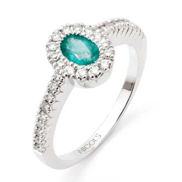 Emerald Ring ORLA OVAL COLOR DIAMOND - Emerald rings