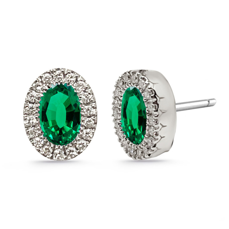 Pendientes Diamantes Esmeralda Diamond Color Orla Oval - Smaragd-Ohrringe