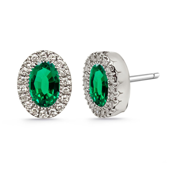 Pendientes Diamantes Esmeralda Diamond Color Orla Oval - Orecchini smeraldi