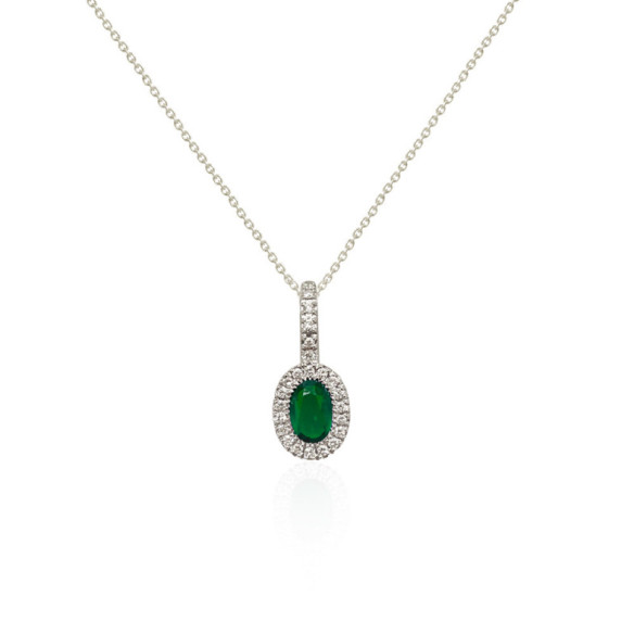 Colgante Esmeralda Y Diamantes Dalia - Anhänger von grünen Steinen
