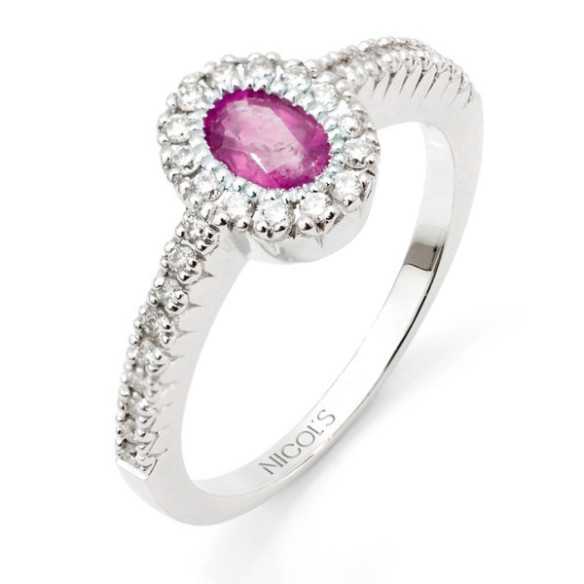 Anello diamante Colore diamante Orla Oval - Anelli di rubino