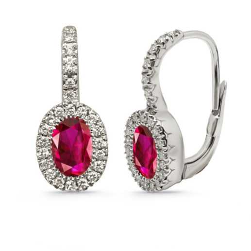 Diamante Brincos Coelho Aniversário - Brincos de Rubi