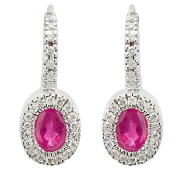 Pendientes Diamantes Rubís Aniversario - Pendientes de Rubi