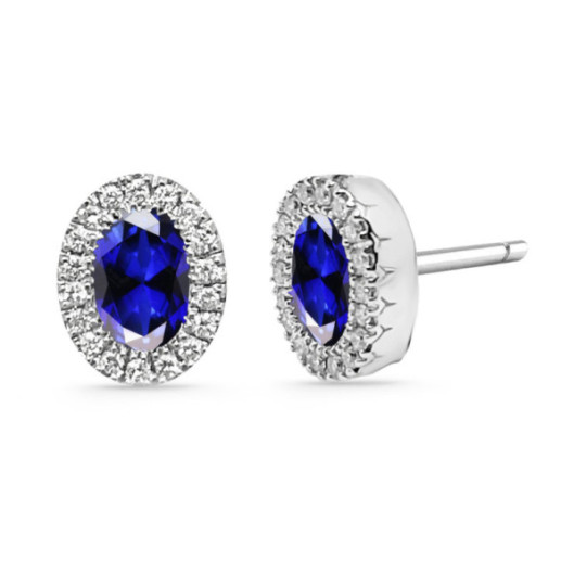 Pendientes Diamantes Zafiro Diamond Color Orla Oval - Saphirohrringe