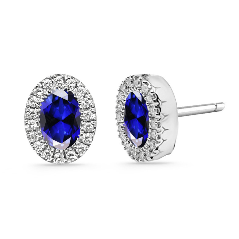 Pendientes Diamantes Zafiro Diamond Color Orla Oval - Brincos de safira