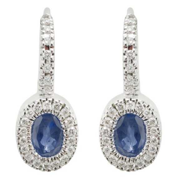 Pendientes Zafiro y Diamantes Oro Blanco Aniversario - Inicio