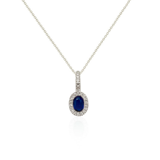 Colgante Zafiro Y Diamantes Dalia - Colares de pedras azuis 2