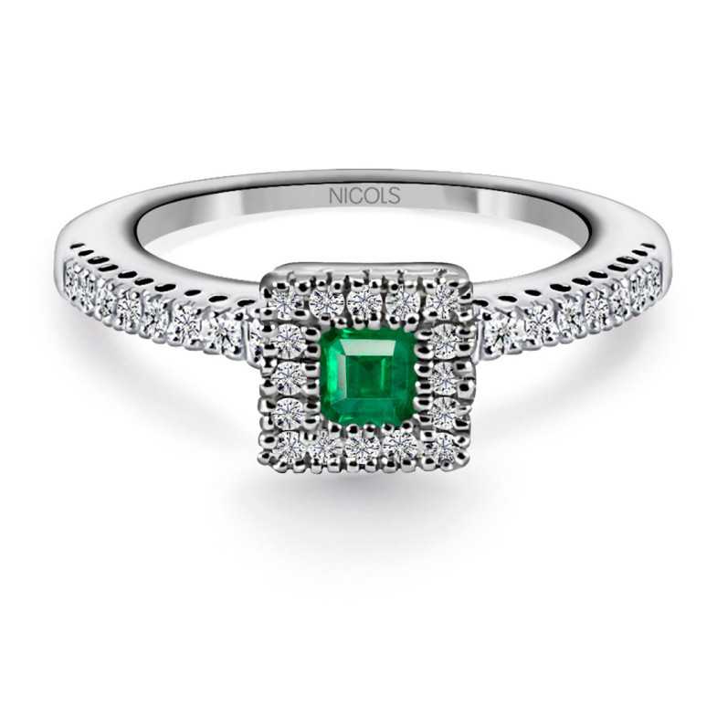 Emerald and Diamond Ring Square - Emerald rings