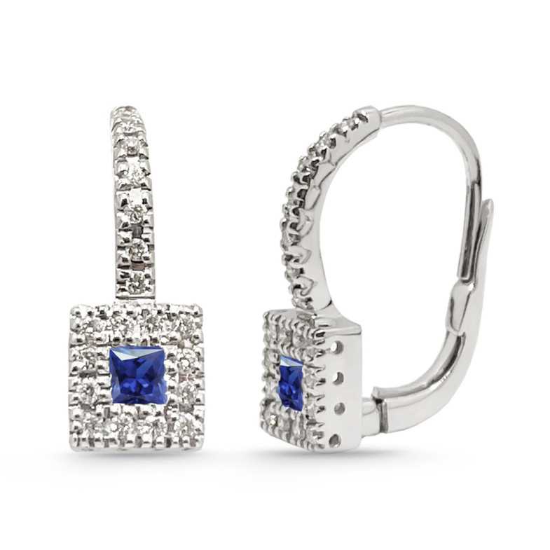 Color Diamond Earrings - Sapphire earrings