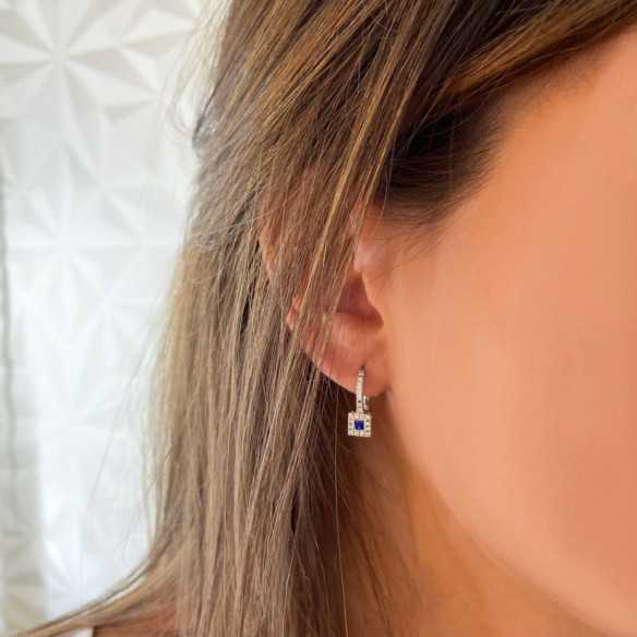 Color Diamond Earrings - Sapphire earrings