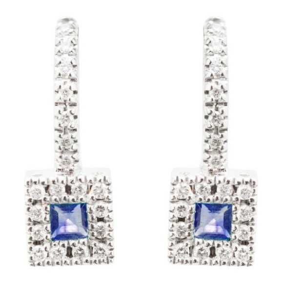 Color Diamond Earrings - Sapphire earrings