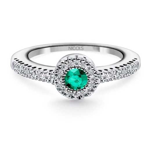 Anello smeraldo e colore diamante - Smeraldo