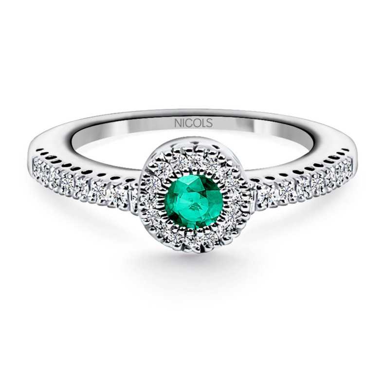 Anillo Esmeralda y Diamantes Diamond Colour - Bagues d'émeraude