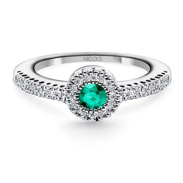 Anillo Esmeralda y Diamantes Diamond Colour - Anillos de Esmeralda