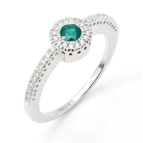 Anillo Esmeralda y Diamantes Diamond Colour - Bagues d'émeraude