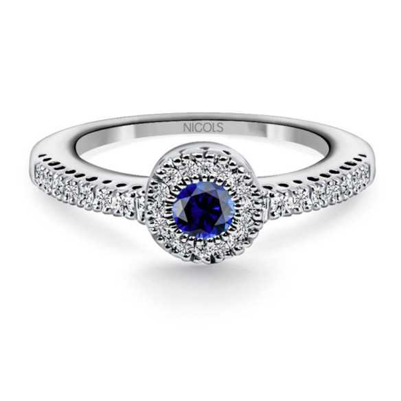 Anillo Zafiro y Diamantes Diamond Colour - Anillos de Zafiro