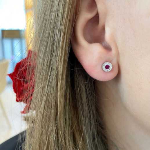 Pendientes Rubi Dormilona Diamond Color - Pendientes de Rubi 2