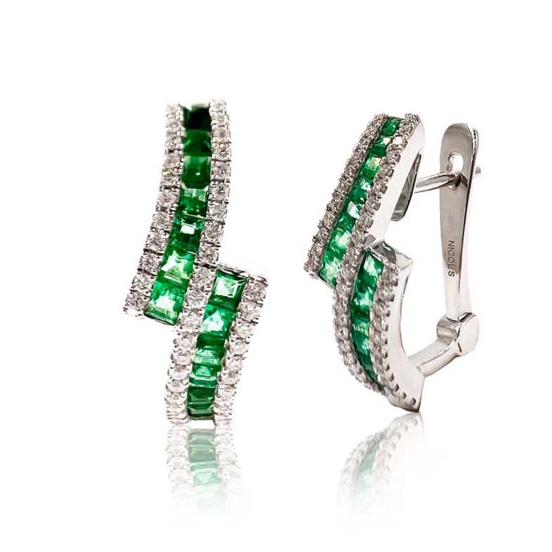 Orecchini di colore diamante - Orecchini smeraldi