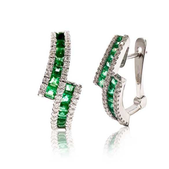 Orecchini di colore diamante - Orecchini smeraldi