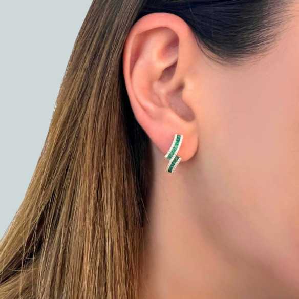 Orecchini di colore diamante - Orecchini smeraldi