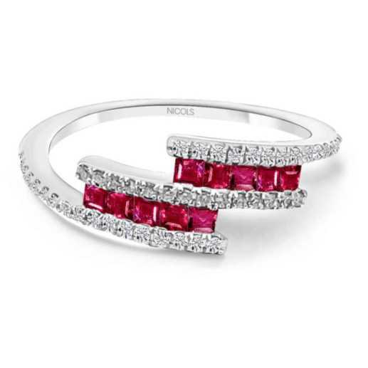 Anillo Diamantes y Rubíes Amelia 0.39 - Anillos de Rubí