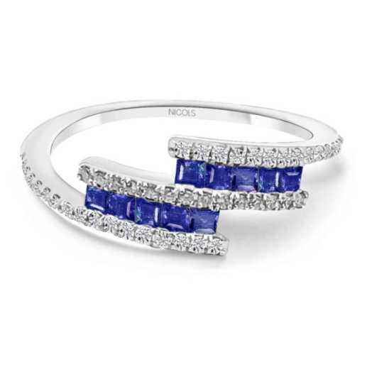 Anillo Zafiros y Diamantes Amelia 0.35 - Anillos de Zafiro