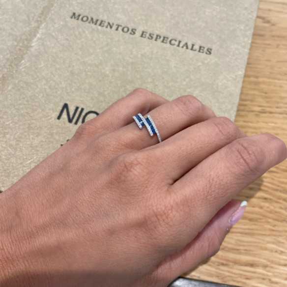 Anillo Zafiros y Diamantes Amelia 0.35 - Anillos de Zafiro