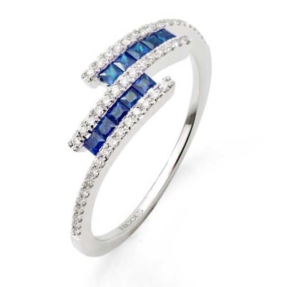 Amelia Sapphires and Diamonds Ring 0.35 - Sapphire rings