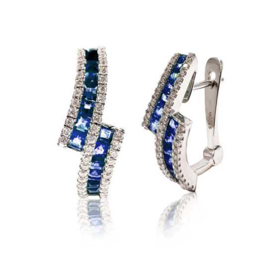 Orecchini di colore diamante - Orecchini zaffiro