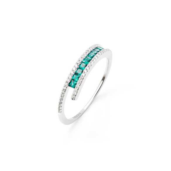 Smaragd- und Brillantring Amelia 0,33 - Smaragdringe