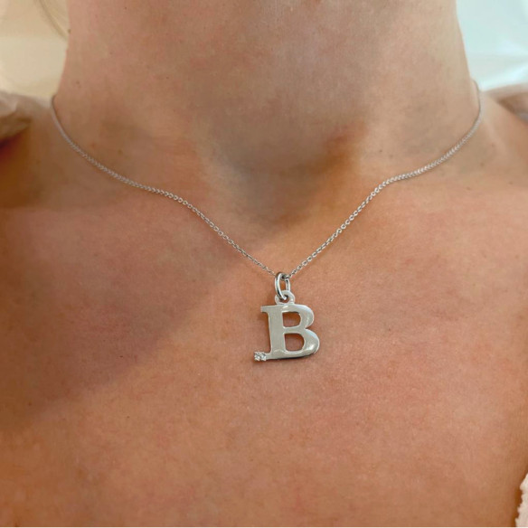 Initial necklace B DOT DIAMOND - Initial Gold Diamond Letters