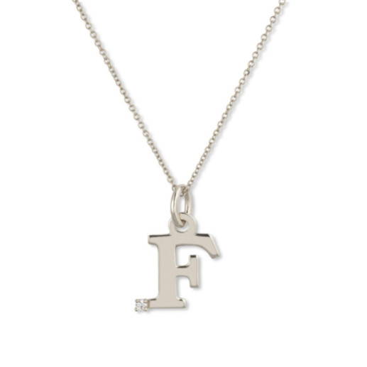 Collana con diamante punto F iniziale - Initial Gold Diamond Letters 2