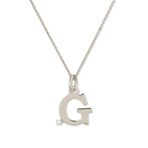 Collana con iniziale di diamanti punto G - Initial Gold Diamond Letters