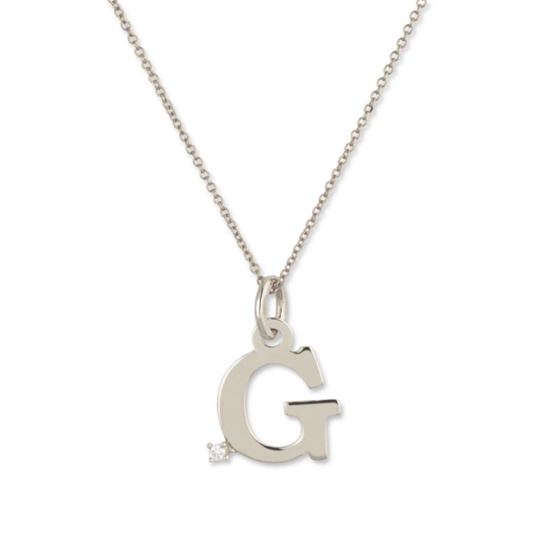 Collana con iniziale di diamanti punto G - Initial Gold Diamond Letters