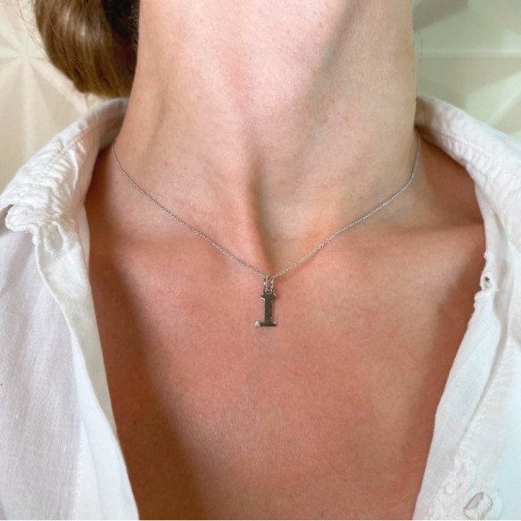 Collar Inicial I Dot Diamond - Letras Iniciales