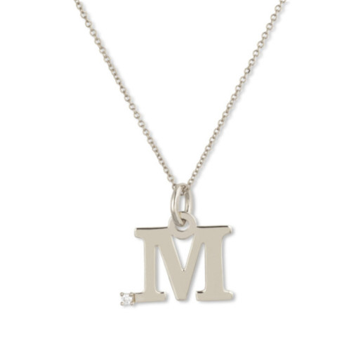 Collar Inicial M Dot Diamond - Letras Iniciales