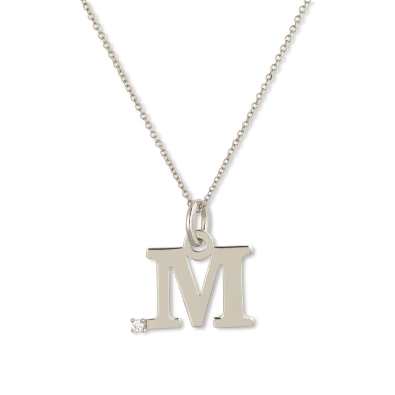 Collar Inicial M Dot Diamond - Letras Iniciales