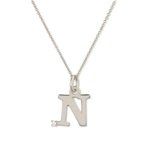Colar inicial N Dot Diamond - Initial Gold Diamond Letters