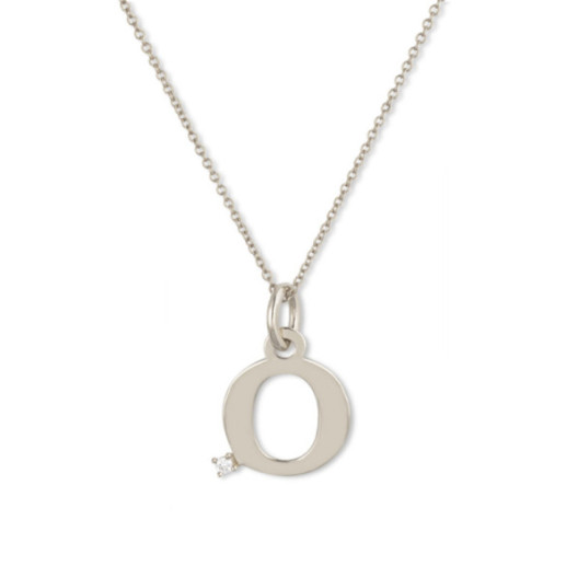 Collar Inicial O Dot Diamond - Lettres de diamant d'or initiales