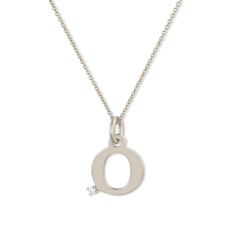 Collar Initial O DOT DIAMOND - Initial Gold Diamond Letters