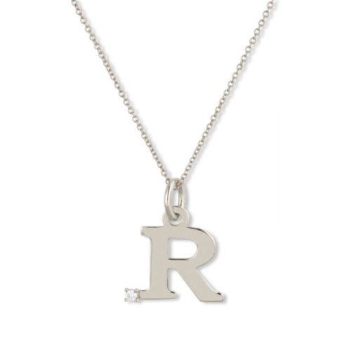 Collar Initial R DOT DIAMOND - Initial Gold Diamond Letters